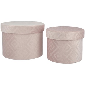 Aufbewahrungsbox, 2er-Set - rosa/pink - Samt, Karton - 16 cm - [22.0] | Möbel Kraft