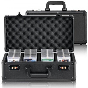 Aufbewahrungsbox 4 Fächer, Tragetasche für Sportkarten mit Schaumstoffteilern mit Codeschloss, für 108 bewertete PSA-Karten, 76 BGS-Karten, 84 SGC-Karten, 388 Top Loader oder 999+ lose Karten FJKSNHMMS108T371IV0