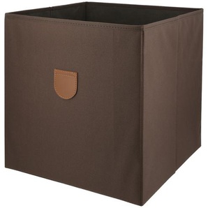 Aufbewahrungsbox - braun - Baumwolle, Leder, Pappe, Baumwolle - 34 cm - 34 cm - 34 cm | Möbel Kraft