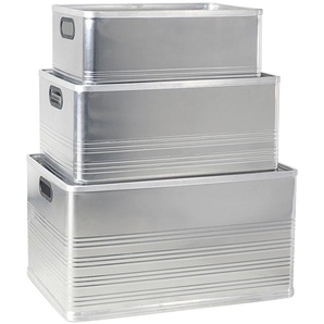 Aufbewahrungsbox C Aufbewahrungsboxen 50 l, 79 l und 118 l Gr. B/H/T: 38 cm x 26 cm x 54 cm, silberfarben Ordnungsboxen