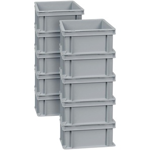 Aufbewahrungsbox Eurobehälter Profi Aufbewahrungsboxen BxTxH: 20x30x15 cm, 6 l Gr. B/H/T: 20 cm x 15 cm x 30 cm, grau Ordnungsboxen