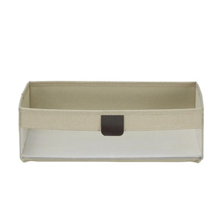 Aufbewahrungsbox faltbar | creme | Polyester, Karton, Karton/Papier | 38 cm | 12 cm | 26 cm |