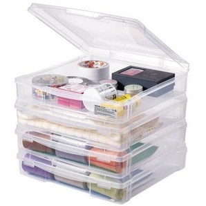 Aufbewahrungsbox für Scrapbook-Papier Fotos Bastelpapier, 4 Stk. stapelbare Brettspielboxen aus Kunststoff zum einfachen Transportieren und Verstauen, Büroutensilien Kunsthandwerksbedarf JTZCCHTZBHTCKPJCFV0
