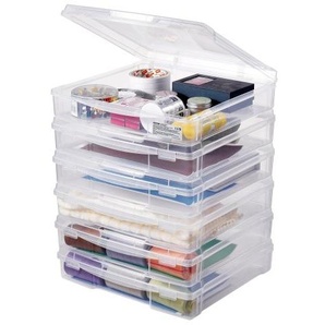 Aufbewahrungsbox für Scrapbook-Papier Fotos Bastelpapier, 6 Stk. stapelbare Brettspielboxen aus Kunststoff zum einfachen Transportieren und Verstauen, Büroutensilien Kunsthandwerksbedarf JTZCCHTZBHTCADQZDV0