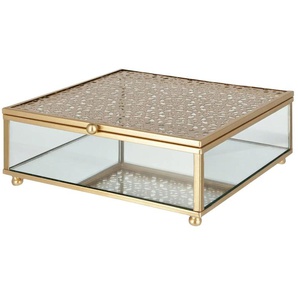 Aufbewahrungsbox - gold - Metall,Glas - 16 cm - 6 cm | Möbel Kraft
