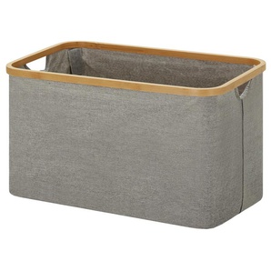 Aufbewahrungsbox - grau - Metall, Polyester, Bambus, Polyester, Polyester, Bambus, Metall - 53 cm - 33 cm - 32 cm | Möbel Kraft