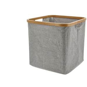 Aufbewahrungsbox | grau | Polyester,Bambus,Metall | 33 cm | 33 cm | cm 33,0 |