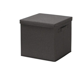 Aufbewahrungsbox mit Deckel - schwarz - Materialmix - 31,5 cm - 30 cm - cm 31,5 | Möbel Kraft