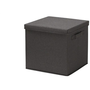 Aufbewahrungsbox mit Deckel - schwarz - Polyester, Karton, Karton/Papier - 31,5 cm - 30 cm - 31,5 cm | Möbel Kraft