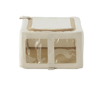 Aufbewahrungsbox mit Fenster - beige - Polyester,Metall - 35 cm - 15 cm - cm 25,0 | Möbel Kraft