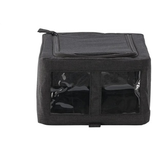 Aufbewahrungsbox mit Fenster - schwarz - Polyester,Metall - 35 cm - 15 cm - cm 25,0 | Möbel Kraft