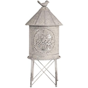 Clayre & Eef Blechdose-Aufbewahrungsbox Ø 17x39 cm Grau Eisen Rund Vorratsdose