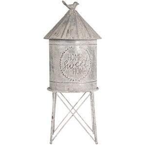 Clayre & Eef Blechdose-Aufbewahrungsbox Ø 19x45 cm Grau Eisen Rund Vorratsdose