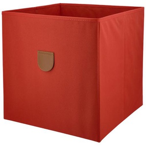 Aufbewahrungsbox - rot - Baumwolle, Leder, Pappe, Baumwolle - 34 cm - 34 cm - 34 cm | Möbel Kraft