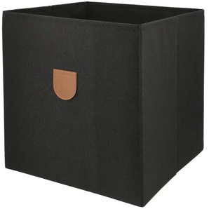 Aufbewahrungsbox - schwarz - Baumwolle,Pappe - 34 cm - 34 cm - cm 34,0 | Möbel Kraft