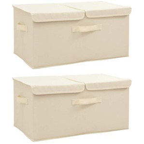 Aufbewahrungsboxen 2 Stk. Stoff 50x30x25 cm Creme