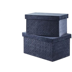 Aufbewahrungsboxen 2er-Set - blau - Pappe - 20 cm - 16 cm | Möbel Kraft