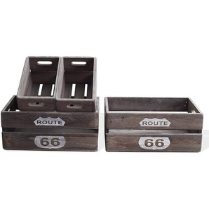 Aufbewahrungsboxen 3er Set aus Paulownienholz Braun Shabby Obstkiste Vintage Allzweckkiste Kiste Box Holz Deko Offen Aufschrift Wein Ordnung Rustikal