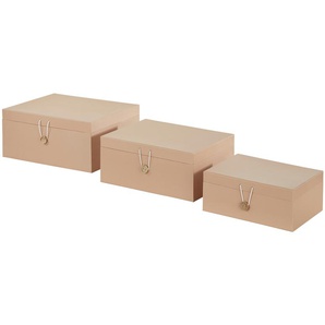 Aufbewahrungsboxen, 3er-Set - beige - Papier - 33,2 cm - 14,8 cm - 25,2 cm | Möbel Kraft