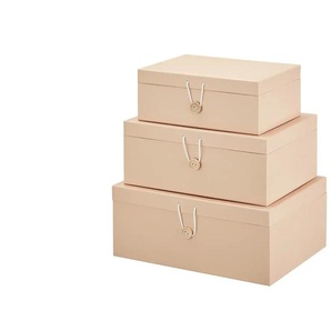 Aufbewahrungsboxen 3er-Set | beige | Papier | 33,2 cm | 14,8 cm | cm 25,2 |