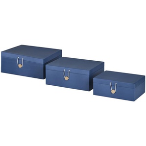 Aufbewahrungsboxen, 3er-Set - blau - Papier - 33,2 cm - 14,8 cm - 25,2 cm | Möbel Kraft