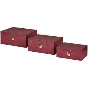 Aufbewahrungsboxen, 3er-Set - rot - Papier - 33,2 cm - 14,8 cm - 25,2 cm | Möbel Kraft