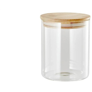 Aufbewahrungsglas rund - transparent/klar - Bambus,Glas - 10 cm - 12,5 cm | Möbel Kraft