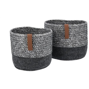 Aufbewahrungskorb 2er-Set | grau | Filz | 18 cm | 14.0 |