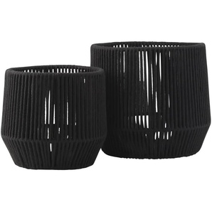 Aufbewahrungskorb 2er Set - schwarz - Materialmix - 21 cm - 22.0 | Möbel Kraft