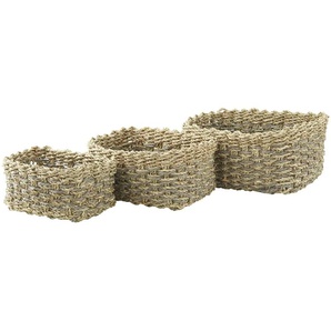 Aufbewahrungskorb 3er Set - braun - Materialmix - 25 cm - 12 cm - cm 17,0 | Möbel Kraft