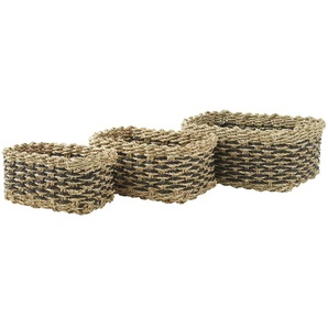 Aufbewahrungskorb 3er Set - braun - Materialmix - 25 cm - 12 cm - cm 17,0 | Möbel Kraft