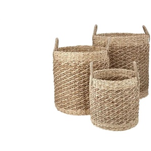 Aufbewahrungskorb 3er Set - braun - Seegras - 38 cm - 36.0 | Möbel Kraft