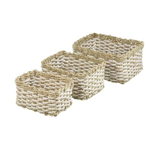 Aufbewahrungskorb 3er Set - creme - Materialmix - 25 cm - 12 cm - cm 17,0 | Möbel Kraft