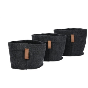 Aufbewahrungskorb 3er-Set | grau | Filz | 19 cm | 22.0 |