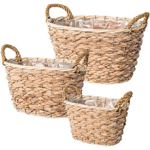 Aufbewahrungskorb CREATIV HOME Körbe Aufbewahrungsboxen Gr. Ø 31 cm, beige (creme) Körbe