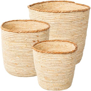 Aufbewahrungskorb CREATIV HOME Körbe Aufbewahrungsboxen Gr. Ø 35 cm, beige (natur) Körbe
