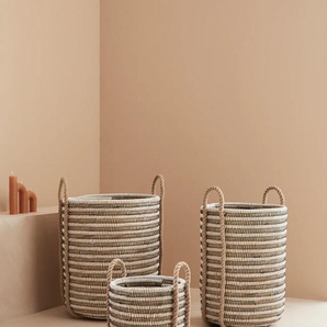 Aufbewahrungskorb LEGER HOME BY LENA GERCKE Halia Aufbewahrungsboxen Gr. B/H/T: 45 cm x 60 cm x 45 cm, beige (natur) Aufbewahrung Aufbewahrungsbox Körbe Boxen Aufbewahrungsboxen handgearbeitet, mit Henkeln