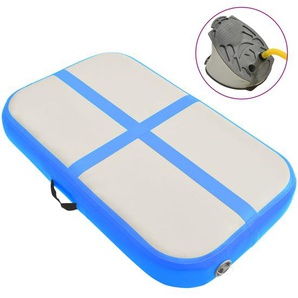 Aufblasbare Gymnastikmatte mit Pumpe 60x100x20 cm PVC Blau