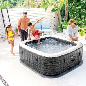 Aufblasbarer qadratischer Whirlpool PureSpa Schiefergrau 4 Sitze Hespéride