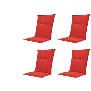 Auflage niedrig 4er-Set Basic - rot - Materialmix - 50 cm - 6 cm | Möbel Kraft