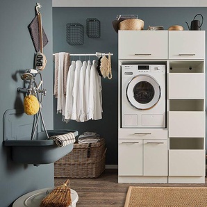 Aufsatzschrank 1 Tür 50 x 38cm Weiß/Weiß