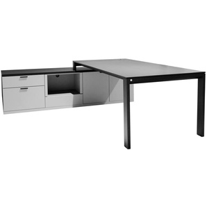 Aufsatzschreibtisch mit Sideboard Sonate-B, grau/graphit