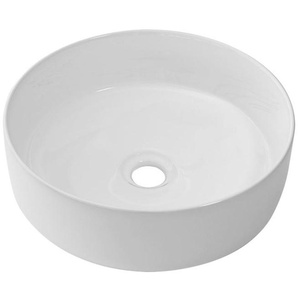Aufsatzwaschbecken WELLTIME Biella Waschtische Gr. rund, weiß Waschbecken mit Überlauf, rund, 46 cm, Durchmesser