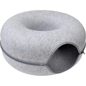 Aumüller Korbwaren Aumüller Katzentunnel Donut Katzenhöhle dunkelgrau Filz mit Reißverschluss 60 x 60 x 30 cm GLO689202867