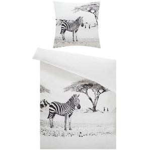 AURO Satin Bettwäsche  Zebra - weiß - 100% Baumwolle - 135 cm | Möbel Kraft
