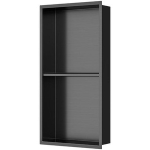 Aurum UP-Wandnische, Edelstahl 304, 2 Ablagen, 60x30x10cm, Gun Metal pvd gebürstet (SATAURN6030SBGM) - Swiss Aqua Technologies