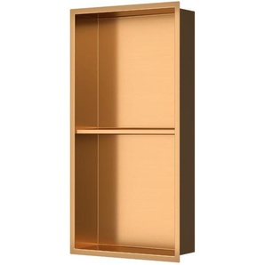 Aurum UP-Wandnische, Edelstahl 304, 2 Ablagen, 60x30x10cm, Kupfer pvd gebürstet (SATAURN6030SBRG) - Swiss Aqua Technologies