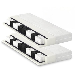 Ausa Set 90 x 200cm Kern: Tonnentaschenfederkern Bezug: Doppeltuch aus Polyester Weiß