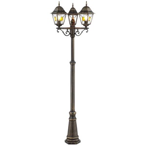 Außen-Stehlampe BRILLIANT Janel Lampen Gr. Ø 62 cm Höhe: 220 cm, goldfarben (schwarz, goldfarben) Außenstandleuchten