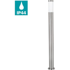 Außen-Stehlampe EGLO HELSINKI Leuchten Gr. 1 flammig, Ø 7,5 cm Höhe: 110 cm, weiß (edelstahlfarben, weiß) Außenleuchte Außenstandleuchte Außenstandleuchten Lampen